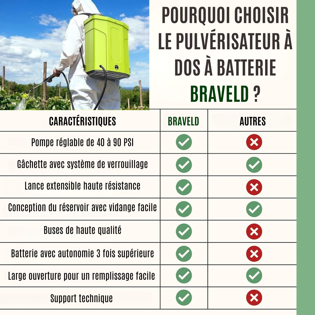 Pulvérisateur à dos à batterie 16 L