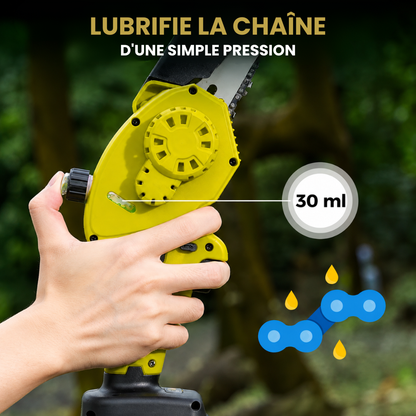 Tronçonneuse sur Batterie avec Réservoir d'Huile