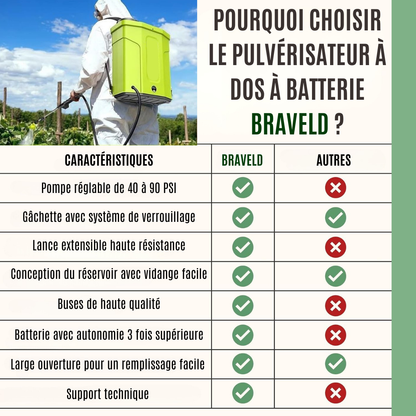 Pulvérisateur à dos à batterie 16 L